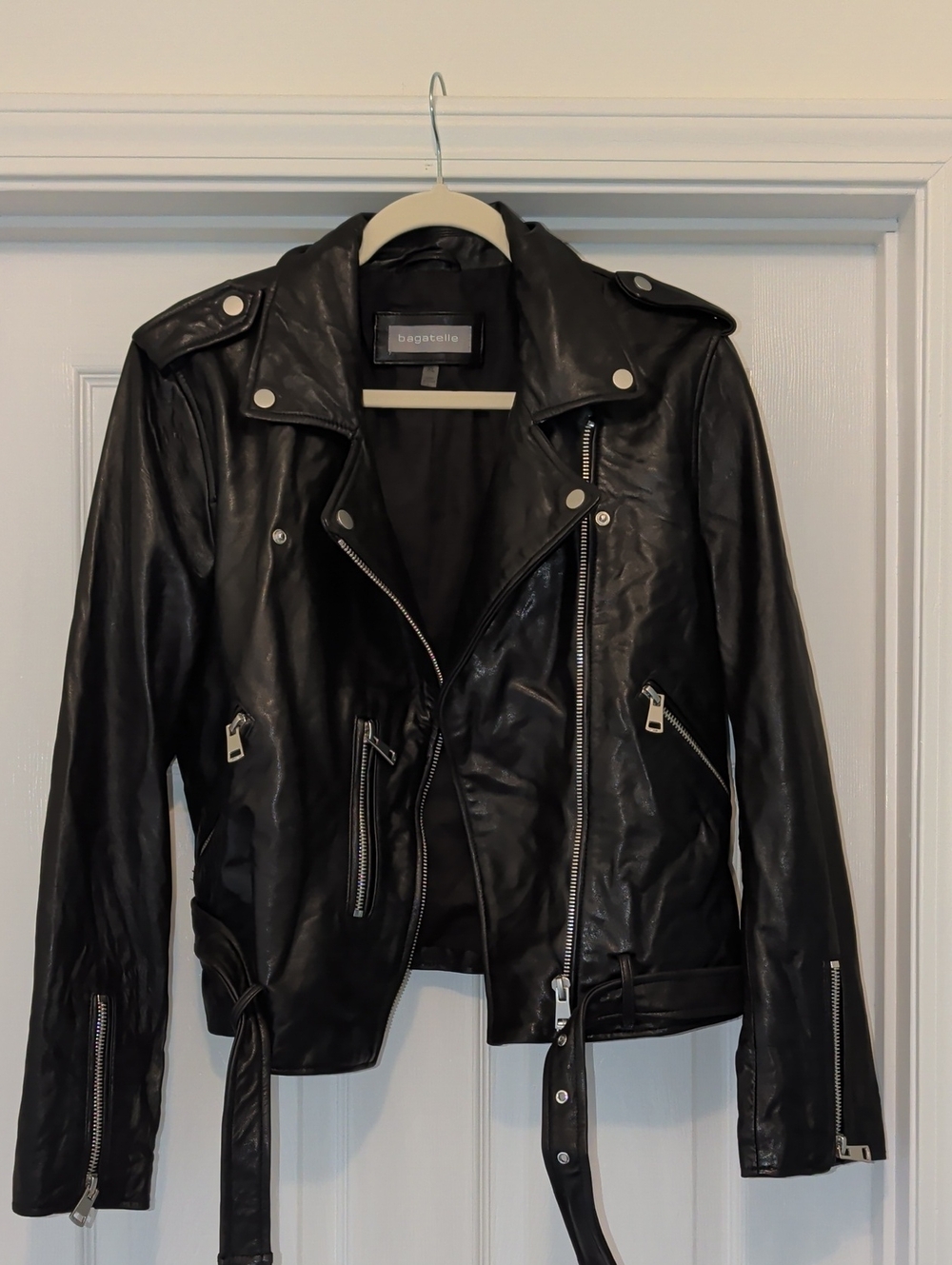 Bagatelle Black Leather Moto Jacket